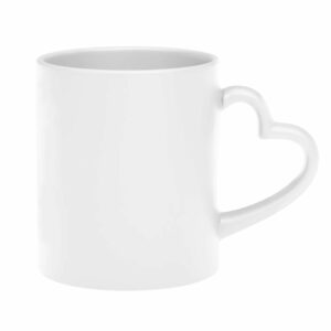 Kubek biały z uchem w kształcie serca 330 ml
