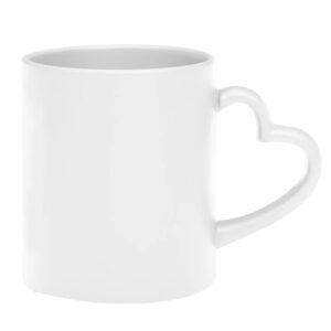 Kubek biały z uchem w kształcie serca 330 ml