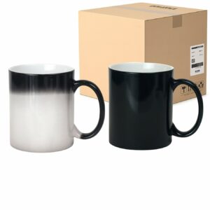 Kubek Magiczny Czarny Matowy do Sublimacji 330 ml Karton 36 Sztuk