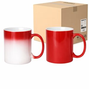 Kubek Magiczny Czerwony Matowy do Sublimacji 330 ml Karton 36 Sztuk