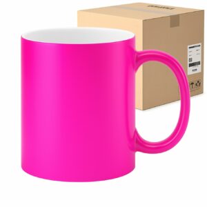 Kubek Fluorescencyjny Błyszczący różowy do Sublimacji 330 ml Karton 36 Sztuk