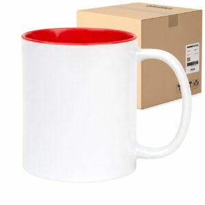 Kubek z czerwonym wnętrzem do sublimacji 330 ml Karton 36 Sztuk