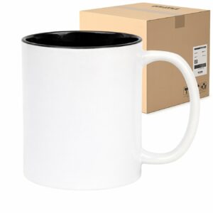 Kubek z czarnym wnętrzem do sublimacji 330 ml Karton 36 Sztuk