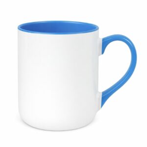Kubek Elegant z niebieskim wnętrzem i uchem do sublimacji 330 ml